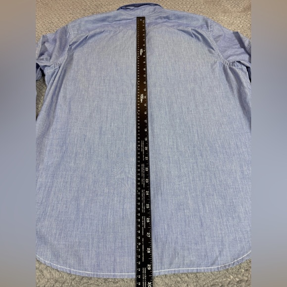 Banana Republic Men’s Custom 078 Wash Shirt Camden Fit Button Down Blue Large - Picture 11 of 12